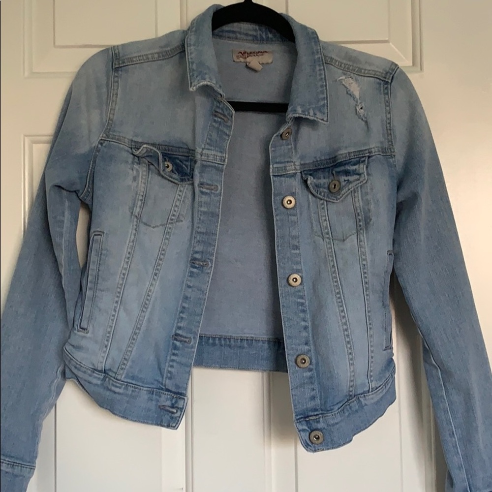 Washed out blue jean jacket.